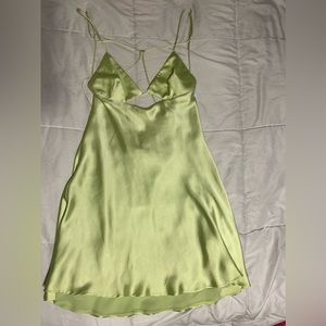 Green mini dress with crossed back